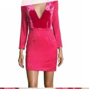 FREE PEOPLE HOT PINK VELVET BURN OUT WOMEN'S DRESS